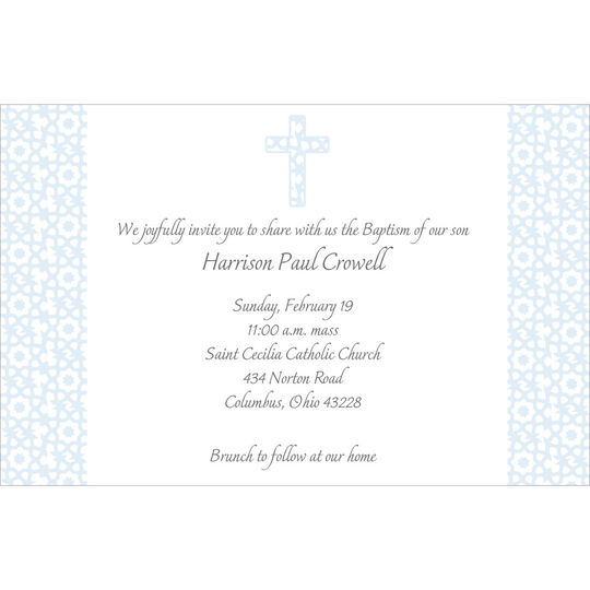 Elegant Pastel Blue Cross Invitations
